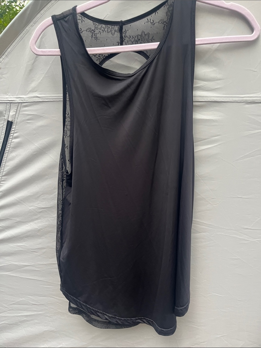Mono B Black Lace-Back Active Tank